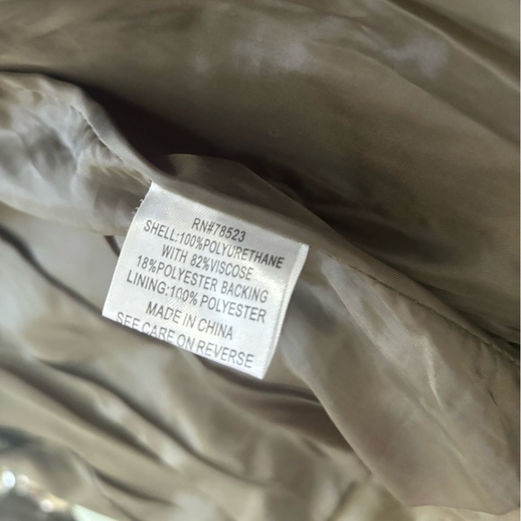 Luii Dark Green Olive Faux Leather Jacket Women’s Size Small - Picture 2 of 10